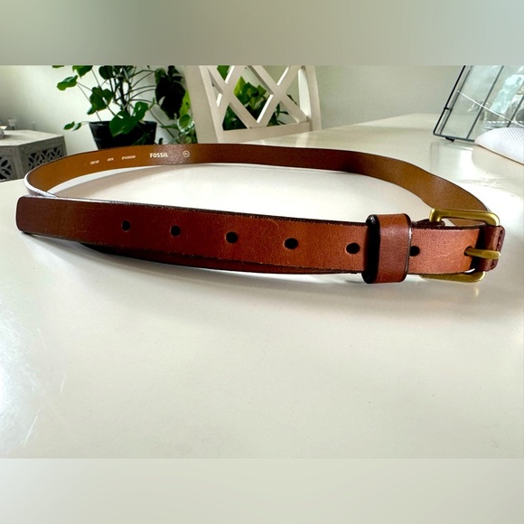 Fossil, brown leather belt - Picture 1 of 6